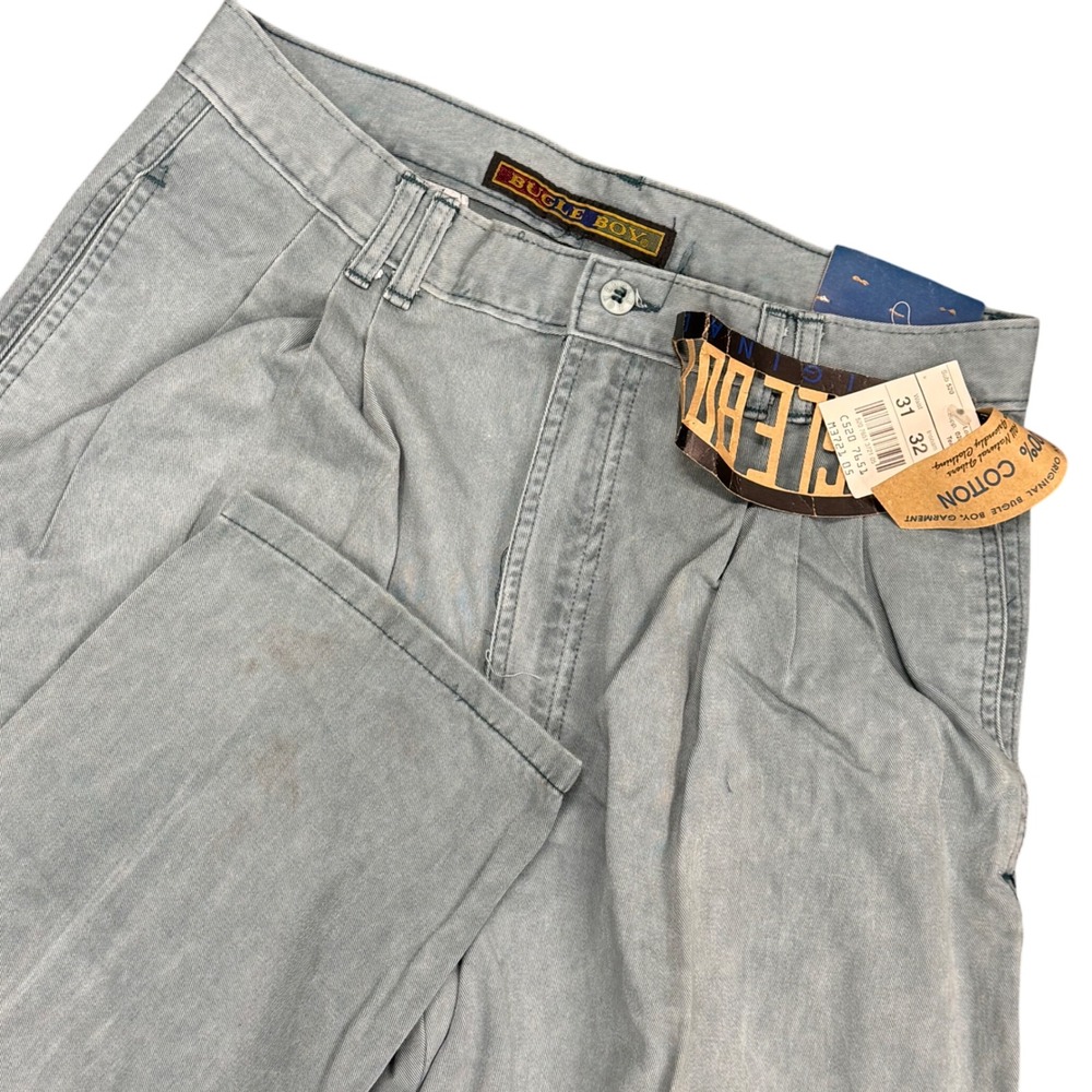 Bugle Boy Pleated Tapered Leg Pants Mens 31x32‎ Vintage Casual Original Cotton